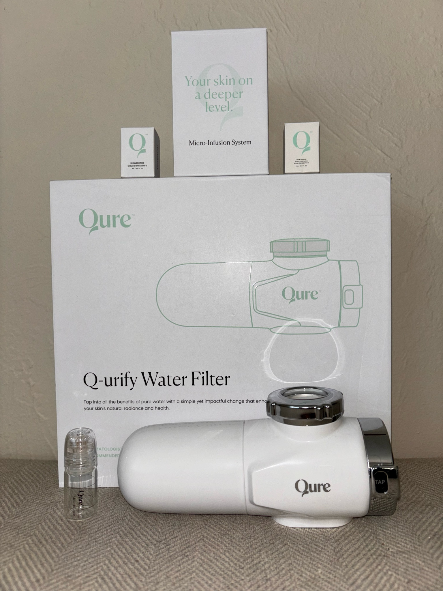 Thank you so much @qureskincare for sending me these products🩵
•
The QURE filters your faucet water for the most purified cleanse. It helps in reducing known skin irritants like chlorine, calcium and magnesium. It boosts skin hydration, reduces appearance of wrinkles and prevents pre-mature aging without any extra steps in your routine.
•
The Micro-Infusion facial helps reduce appearance of fine lines, smooth texture whilst helping to infuse active ingredients into your skin. It is virtually painless and performed in the comfort and convenience of your home. Plus there is minimal to no downtime with visible results.

#LTKGiftGuide #LTKhome #LTKbeauty