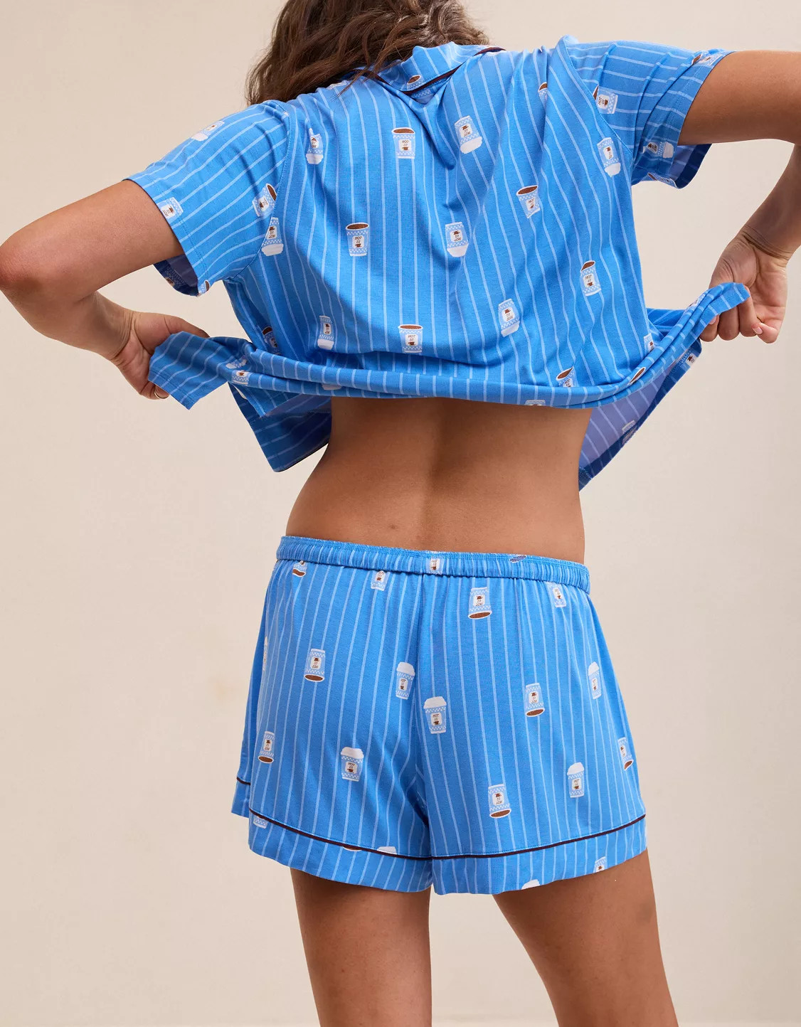 OVERSLEPT by Aerie Real Soft® Piping PJ Short | Aerie