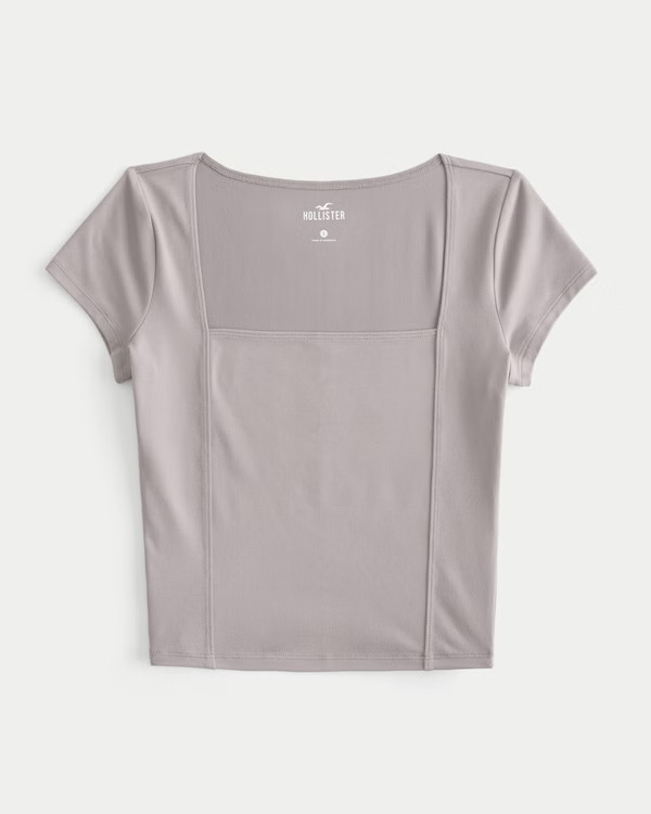 Seamed Square-Neck T-Shirt | Hollister (US)