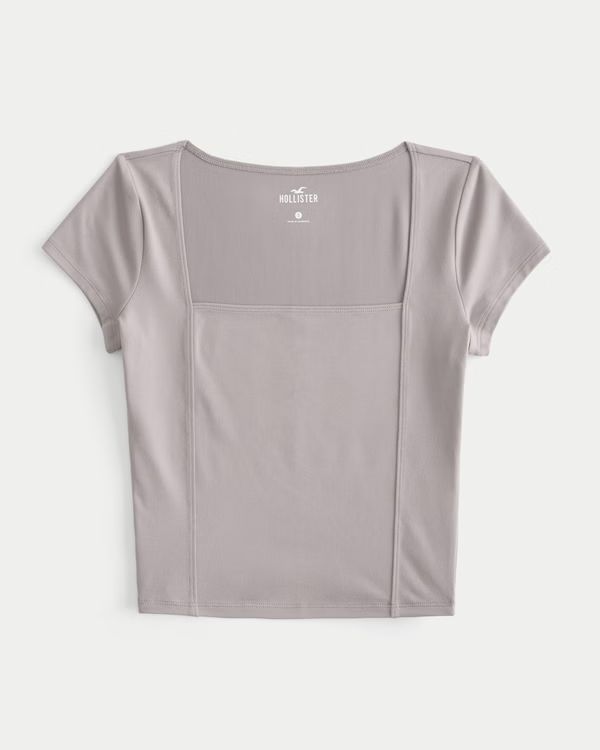 Seamed Square-Neck T-Shirt | Hollister (US)