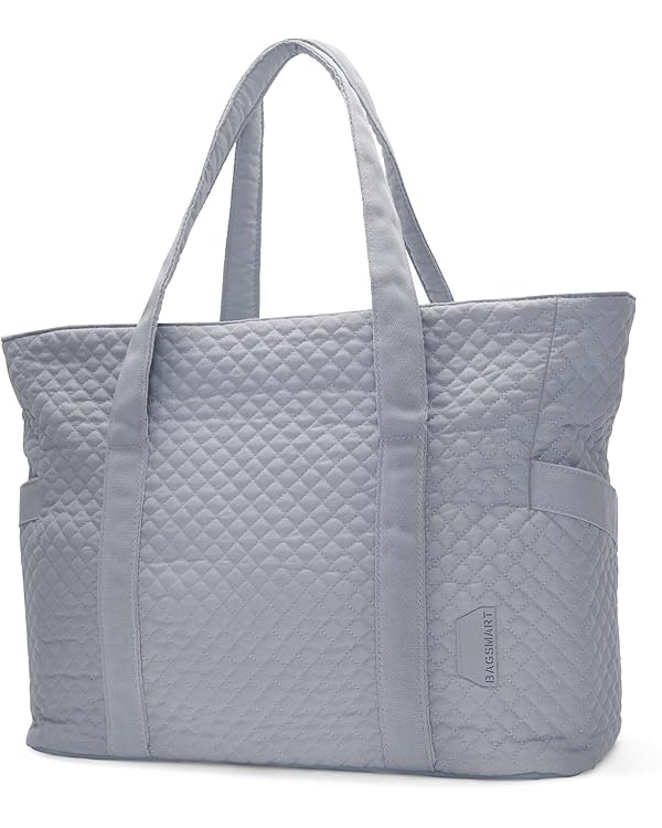 BAGSMART Large Tote Bag For Women, Travel Shoulder Bag Top Handle Handbag with Yoga Mat Buckle fo... | Amazon (US)