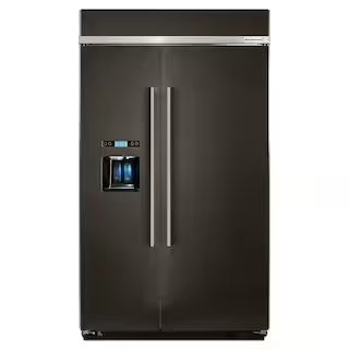 KitchenAid 29.5 cu. ft. Built-In Side by Side Refrigerator in PrintShield Black Stainless KBSD608... | The Home Depot