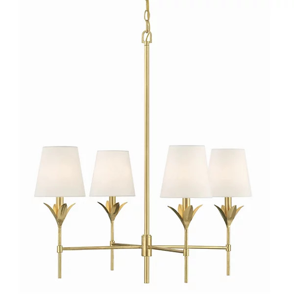 Broche Chandelier with Silk Shades | Lumens