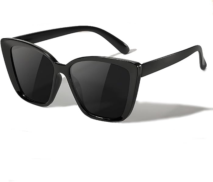 Large Cat Eye Sunglasses Chic Wide Frame Retro Oversized Shades Women Sunglasses | Amazon (US)