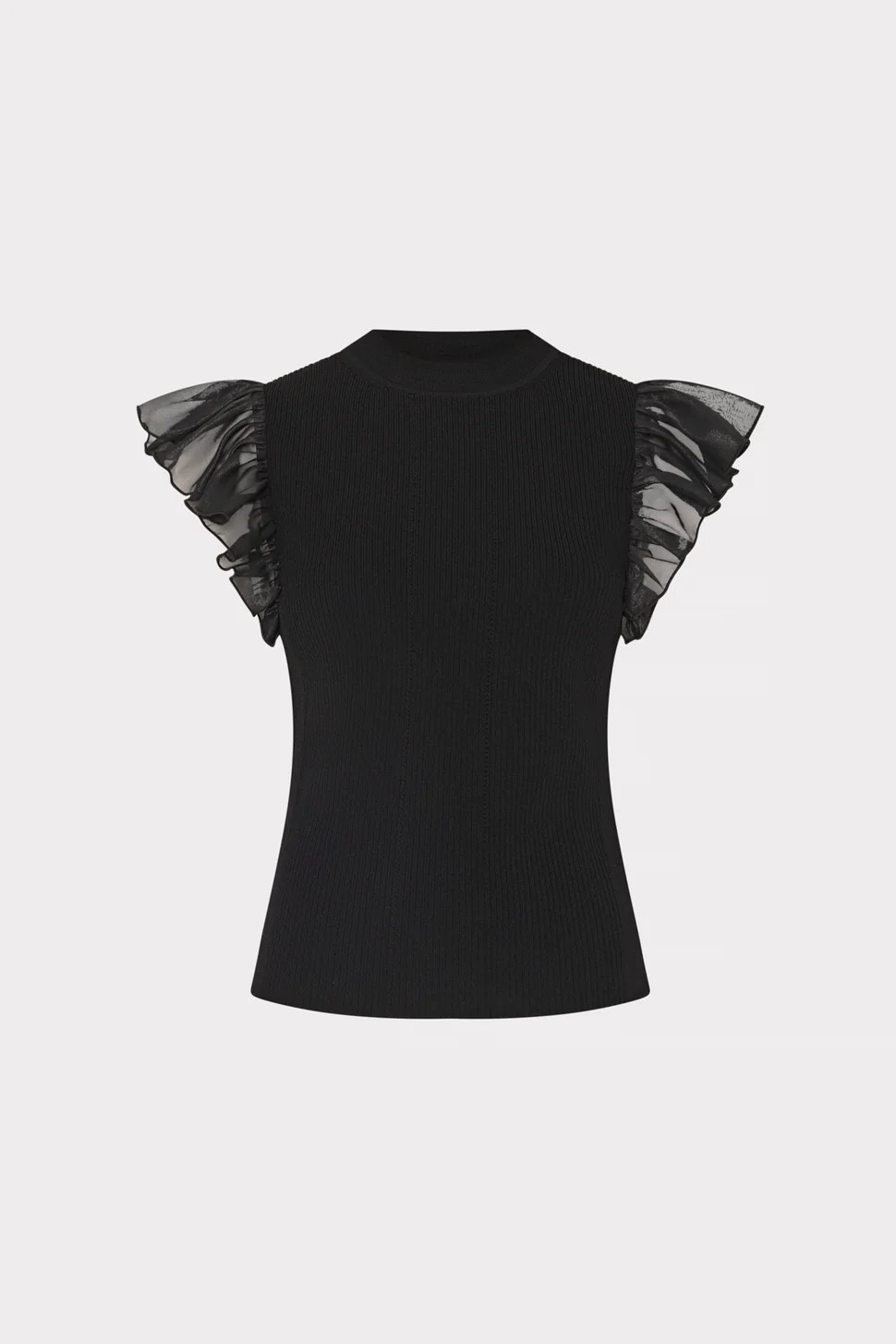 Chiffon Flutter Sleeve Knit Top | MILLY