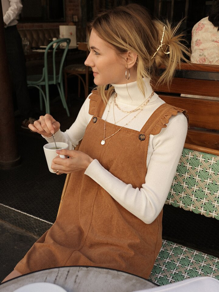 SHEIN Frenchy Ruffle Trim Overall Dress Without Tee | SHEIN