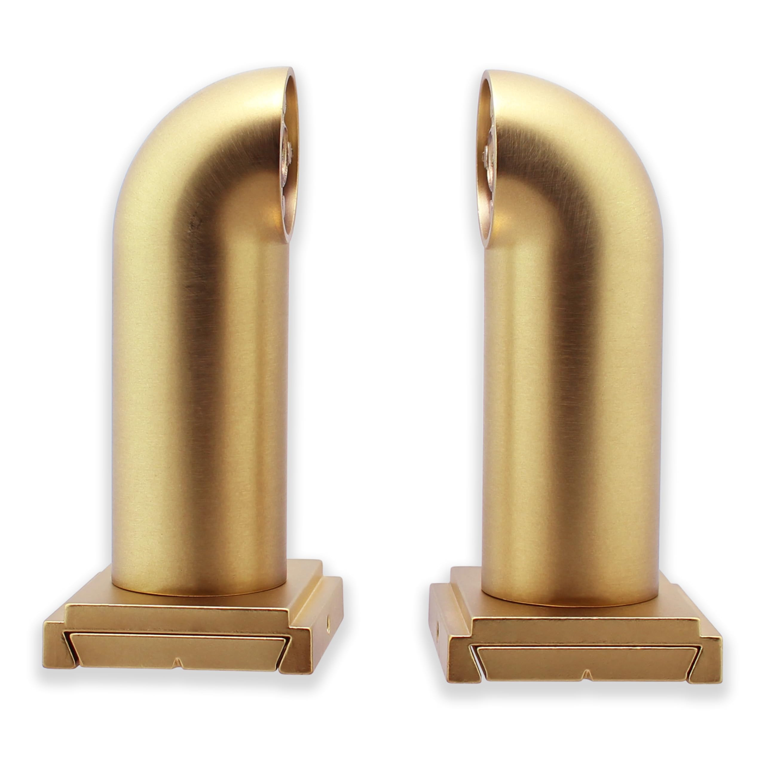 BlastHome® Luxury French Return Room Darkening Brackets – Premium Quality, Heavy Metal – Fits Only Signature Collection Curtain Rods (Rod Not Included) – 1 1/4" Large Diameter, Set of 2 – Brushed Gold | Amazon (US)