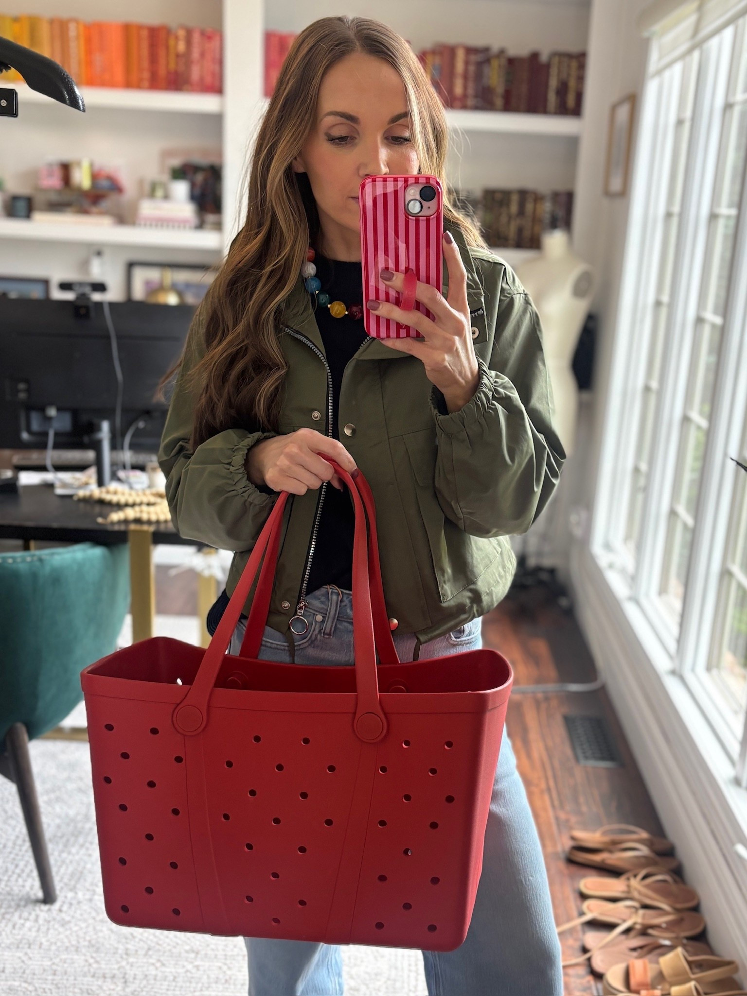 Loving this bag @walmart. A great look alike for a more expensive brand! 

Wearing @amazon jacket, @quince cashmere sweater and the new (to me) @quince barrel jeans 

#LTKgrwm #LTKootd