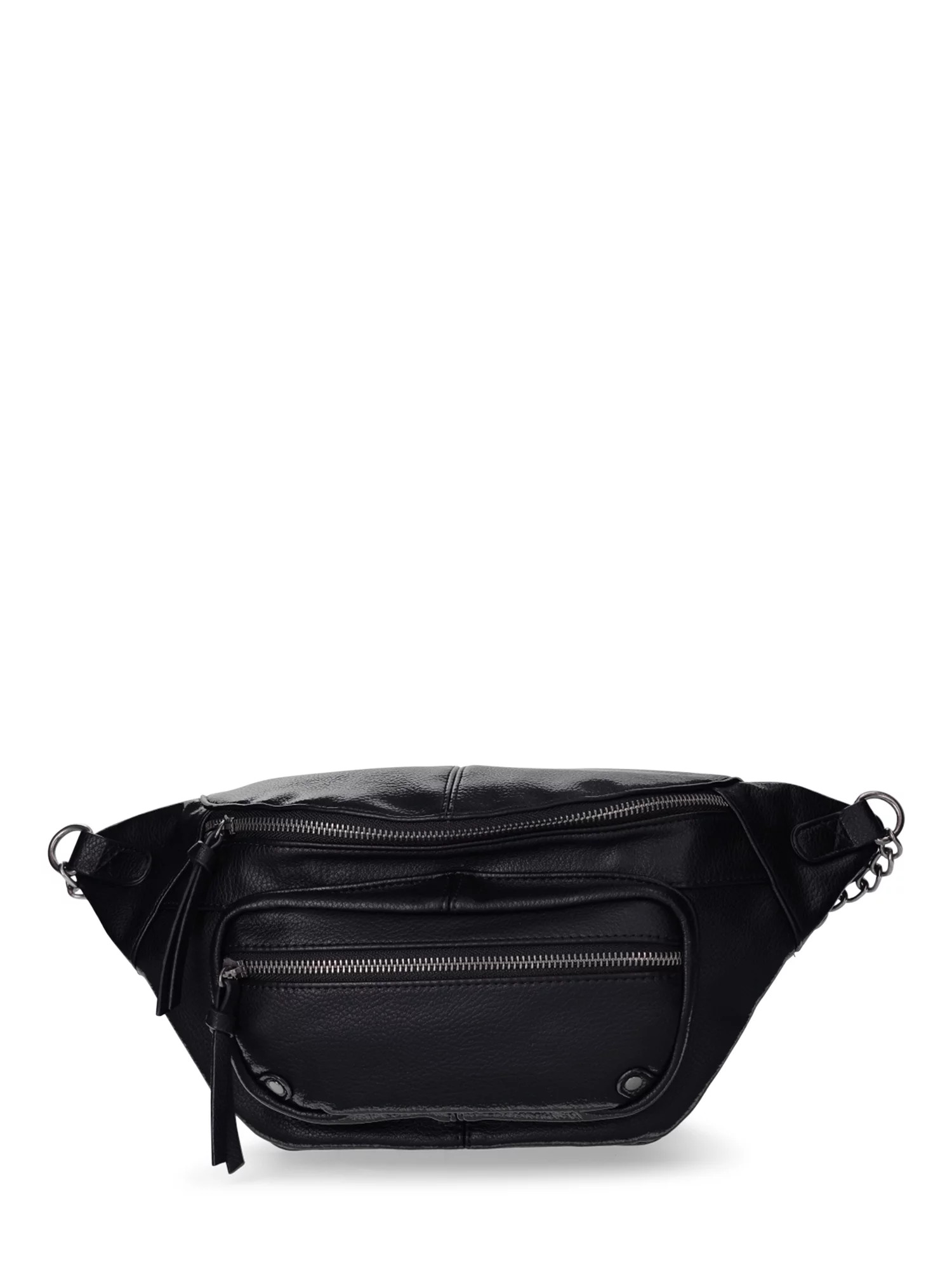 No Boundaries Women's Chain-Trimmed Crossbody Belt Bag | Walmart (US)