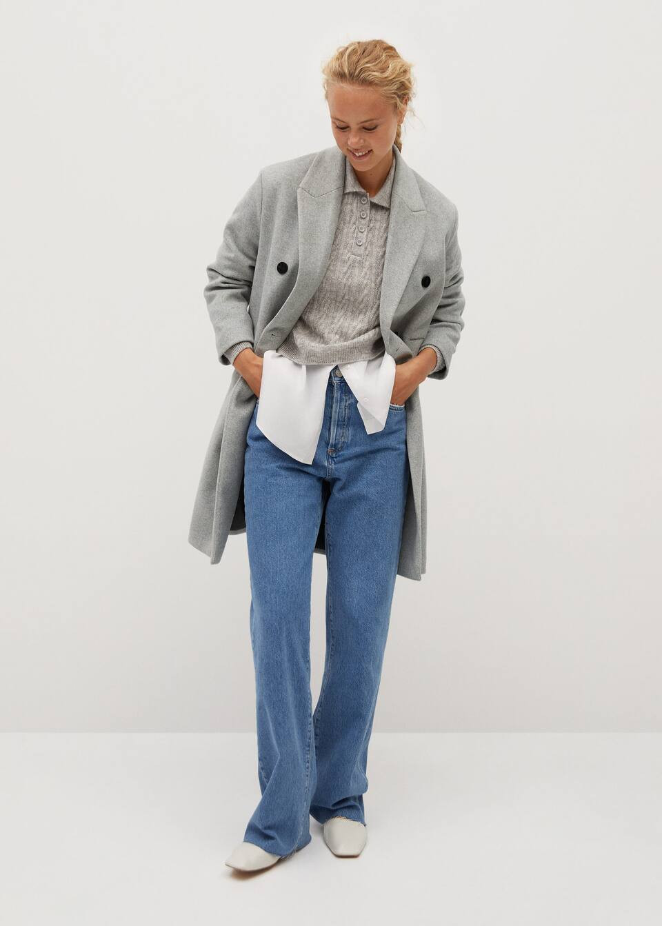 Buttoned wool coat | MANGO (US)