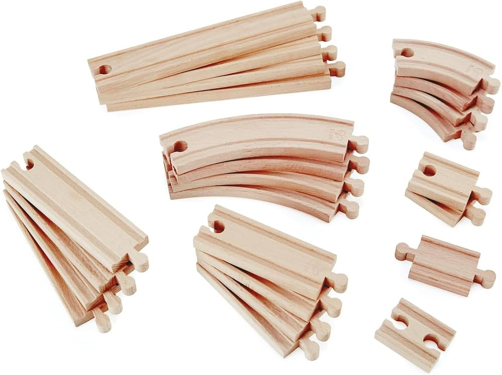 Hape Super Expansion Rail Pack Wooden Play Toy Kids Children Boy E3707, 24 pieces | Amazon (US)