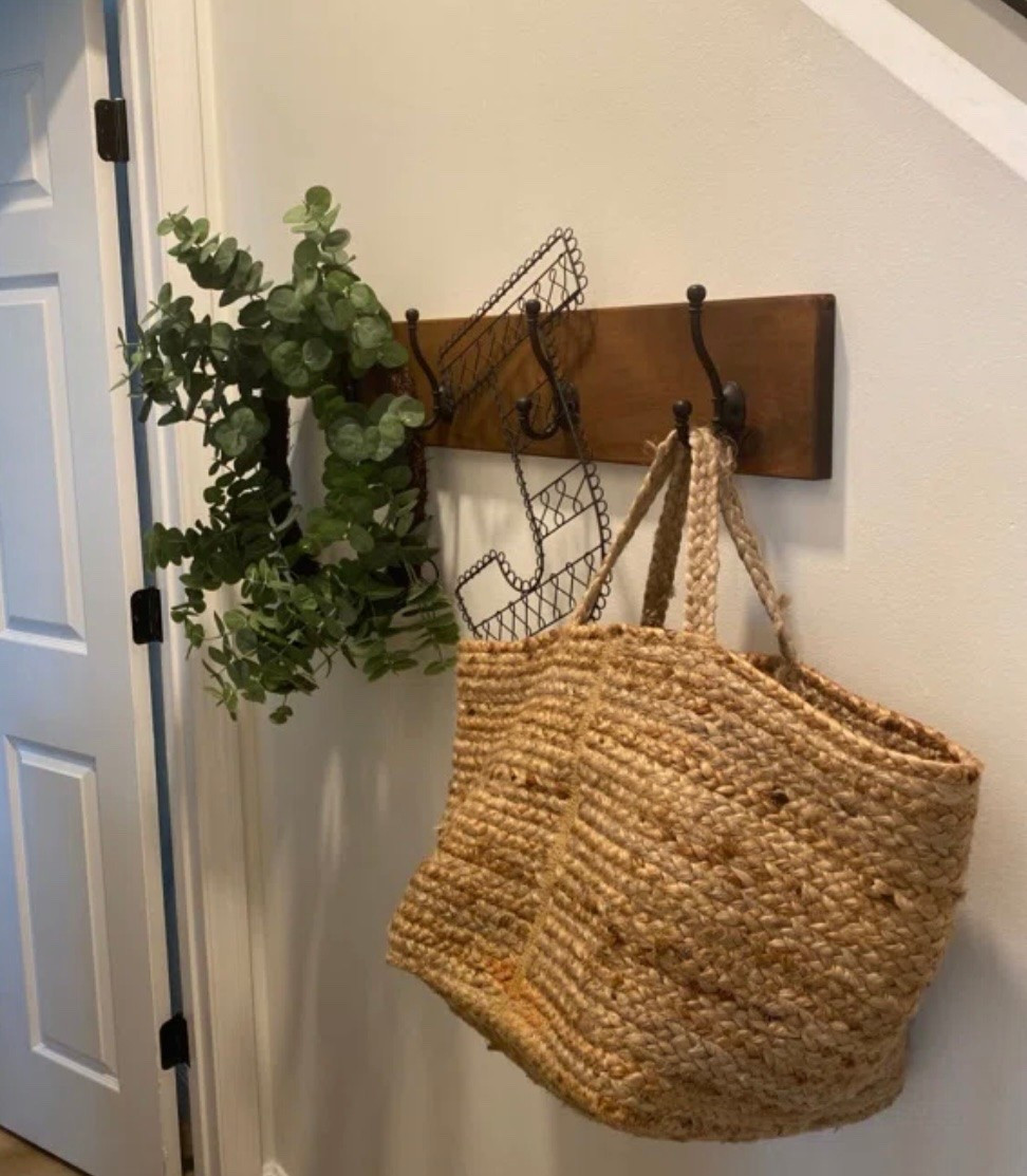 Hallway decor- this rustic shelf with hooks is great for jackets, pets or decor

#LTKHome #LTKSaleAlert