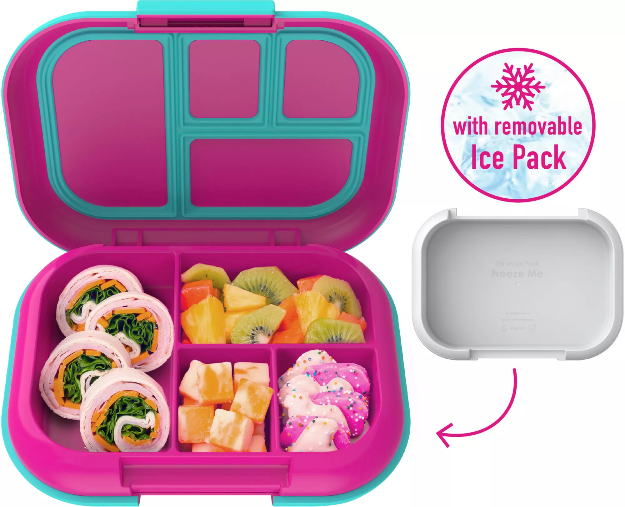 Bentgo Kids' Chill Lunch Box, Fluo Fuchsia/Techno Teal | DICK'S Sporting Goods