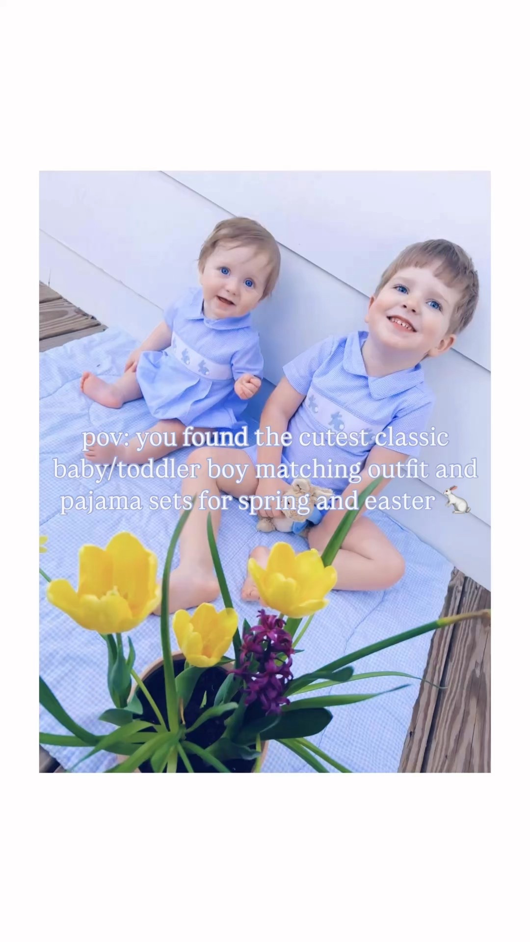 “Hoppy” 🐰😉 Sunday, sweet friends!! 🐇🌸 We are so in love with all of these adorable 🥰 matching classic baby/toddler boy spring season 🌷outfits from @classicwhimsy 🩵 and I linked 🔗 them all for y’all over on my LTKit shop!! 🛍️🫶🏽🌳🪻🪺🌿 #classicwhimsycollab #giftedcollab #springsmocks #springchildrensclothing #readyforspring 

We are so excited to “hop” 🐰 into all things spring season ahead 🌸🌱💐🪻with our little bunnies!! 👶🏼🐰👶🏼 And here’s your last reminder(!!!)  to use my Classic Whimsy code 🏷️ - 🌷EASTEREM🌷for 20% off all *Easter Collection Items* - through TOMORROW!! 🥳🎉 #classicwhimsycode #classicwhimsycollab #classicwhimsycollaboration #bringonspring #herecomesspring #giftedcollaboration 

| Motherhood | Country Living | Homemaker | Stay at Home Mom | Chasing Dreams | Land and Babies | Raising Country Boys | Farm Sweet Farm | Joyful Motherhood | Faith | Baby’s First Spring Season | Baby and Toddler Days | Boy Mama x 2 | First Spring as a Family of Four | Spring Season Fun | Spring with Littles | Spring is Coming | Spring is in the Air | Ready for Spring

…

#emilysayswes #judsoncarpentermabry #levirhettmabry #mommyblogger #twounderthree #newbornandtoddlerdays #boymamax2 #mamaoftwo #sahm #stayathomemama #formerteacher #joyfulmotherhood #firstspringasafamilyoffour #babysfirstspring #stayathomemommy #babytoddlerspring #LTKSpring #LTKfamily #LTKBaby @shop.ltk 

#LTKFamily #LTKBaby #LTKKids