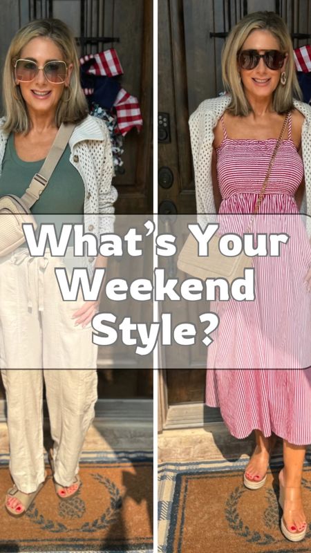 What’s your weekend vibe? Are you a casual, go with the flow kind of girl or are you one to embrace the preppy aesthetic/country club chic trend? You can choose both with these looks from @maurices-they’re both budget friendly, on trend yet also classic looks! To shop these outfits and get sizing details, leave a comment with the word LINKS or follow me on @shop.ltk 
#sponsored #discovermaurices #casualoutfits #summeroutfits #cargopants #utilitypants #weekendwear #sundress #fashionover40 #fashionover50


#LTKVideo #LTKFindsUnder50 #LTKOver40