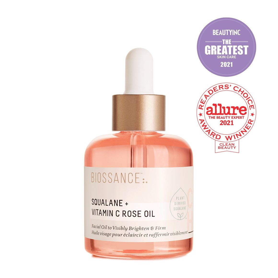 Biossance Squalane & Vitamin C Rose Oil Anti-Aging Hydrating Facial Oil for All Skin Types Clinicall | Biossance (US)