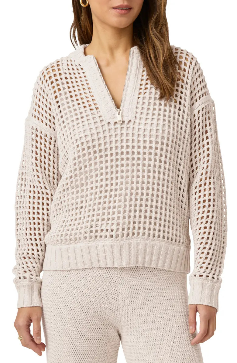 x @Cellajaneblog Pointelle Half Zip Sweater | Nordstrom