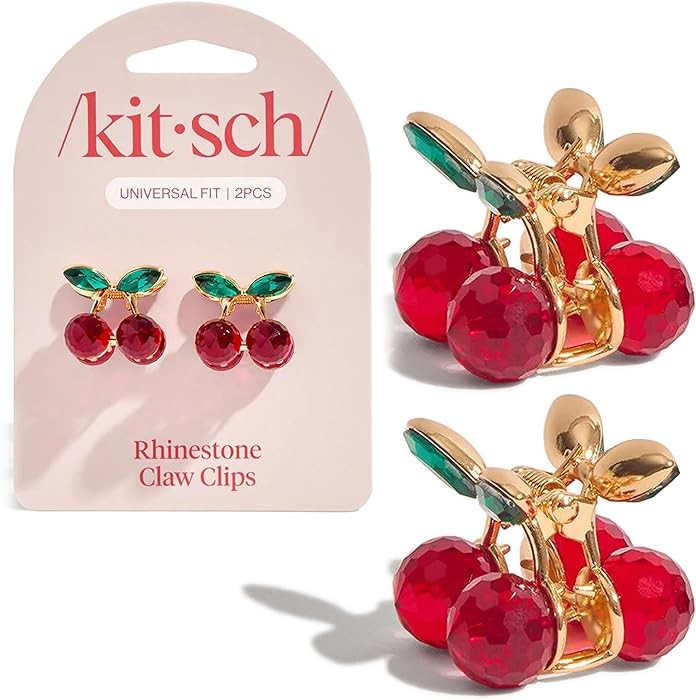 Kitsch Cherry Small Hair Clips for Women – Rhinestones Small Claw Clips | Electroplated Metal S... | Amazon (US)