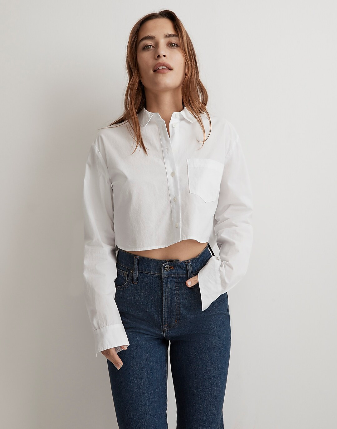 Poplin Oversized Supercrop Ex-Boyfriend Shirt | Madewell