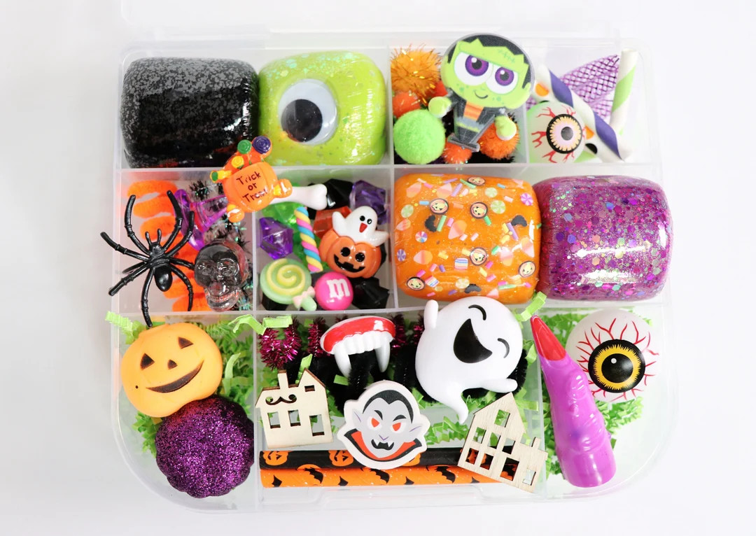 Halloween Playdough Kit, Halloween Basket Sensory Kit, Spooky Halloween Playdough Kit, Halloween ... | Etsy (US)