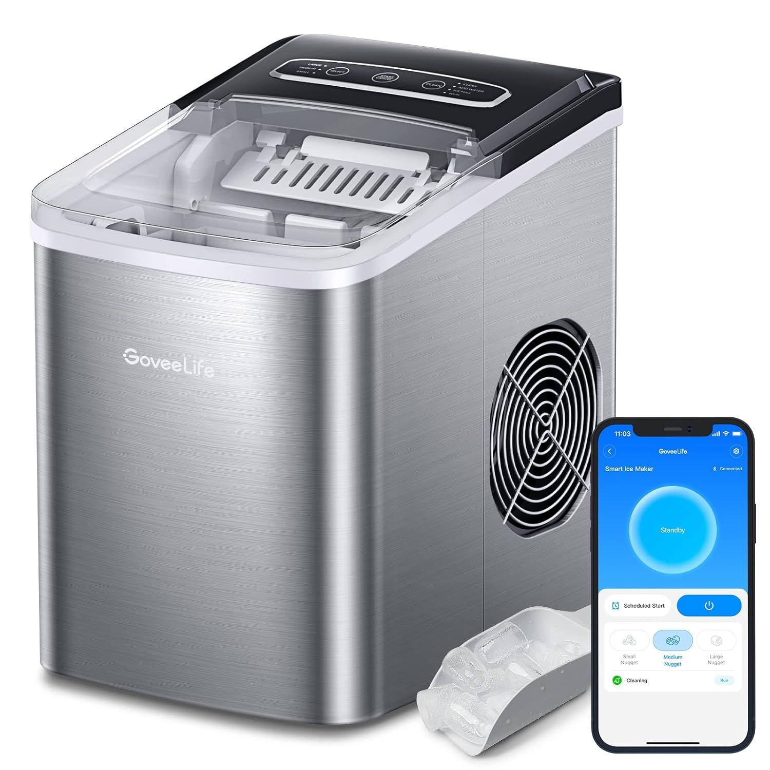 GoveeLife Smart Countertop Ice Makers, Self-Cleaning, Portable Ice Maker Works with Alexa, 9 Cube... | Amazon (US)