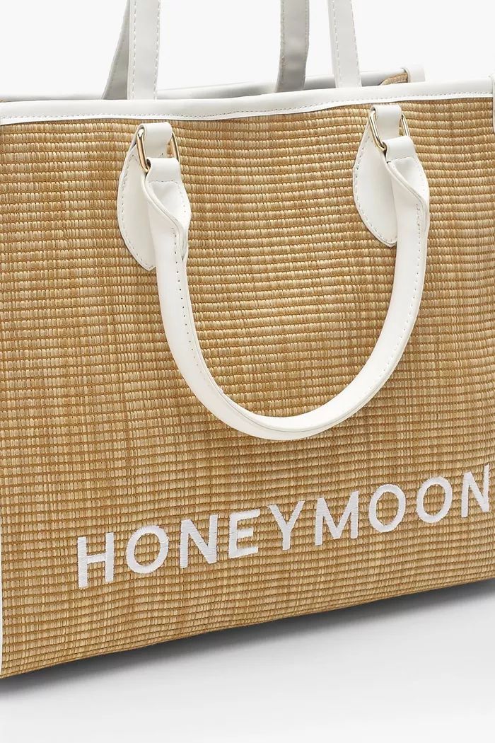 Honeymoon Straw Beach Bag | Boohoo.com (UK & IE)