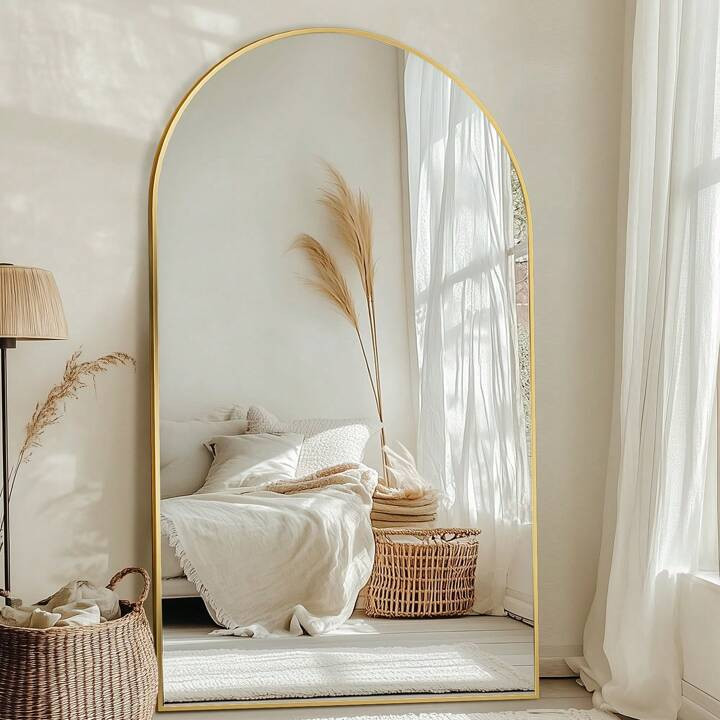 Antok Full Length Mirror,  Oversized Floor Mirror, Arched Full Body Mirror With Stand Large Floor... | SHEIN