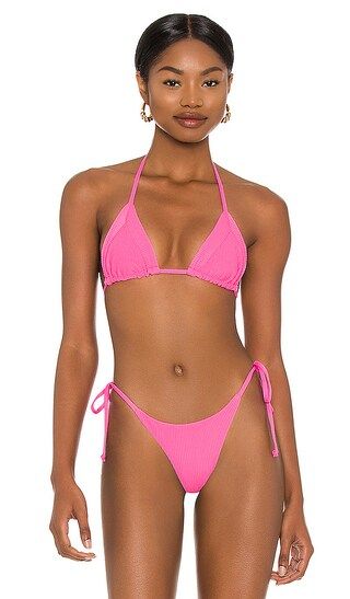 Sky Ribbed Bikini Top | Revolve Clothing (Global)