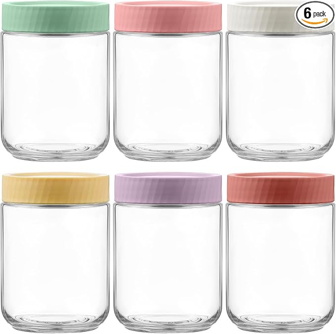 Danmu 16 oz Overnight Oats Containers with Lids,Meal Prep Containers 6 Pack,Mason Jars 16 oz with... | Amazon (US)