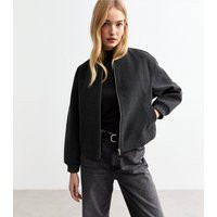 Women's Grey Brushed Bomber Jacket New Look | New Look (UK)