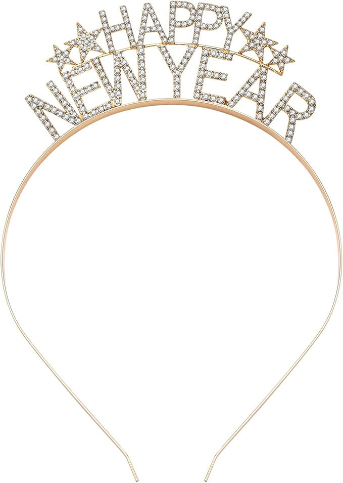 YAHPERN Happy New Year Headbands for Women - Rhinestone New Year's Eve Hairbands for Party Suppli... | Amazon (US)