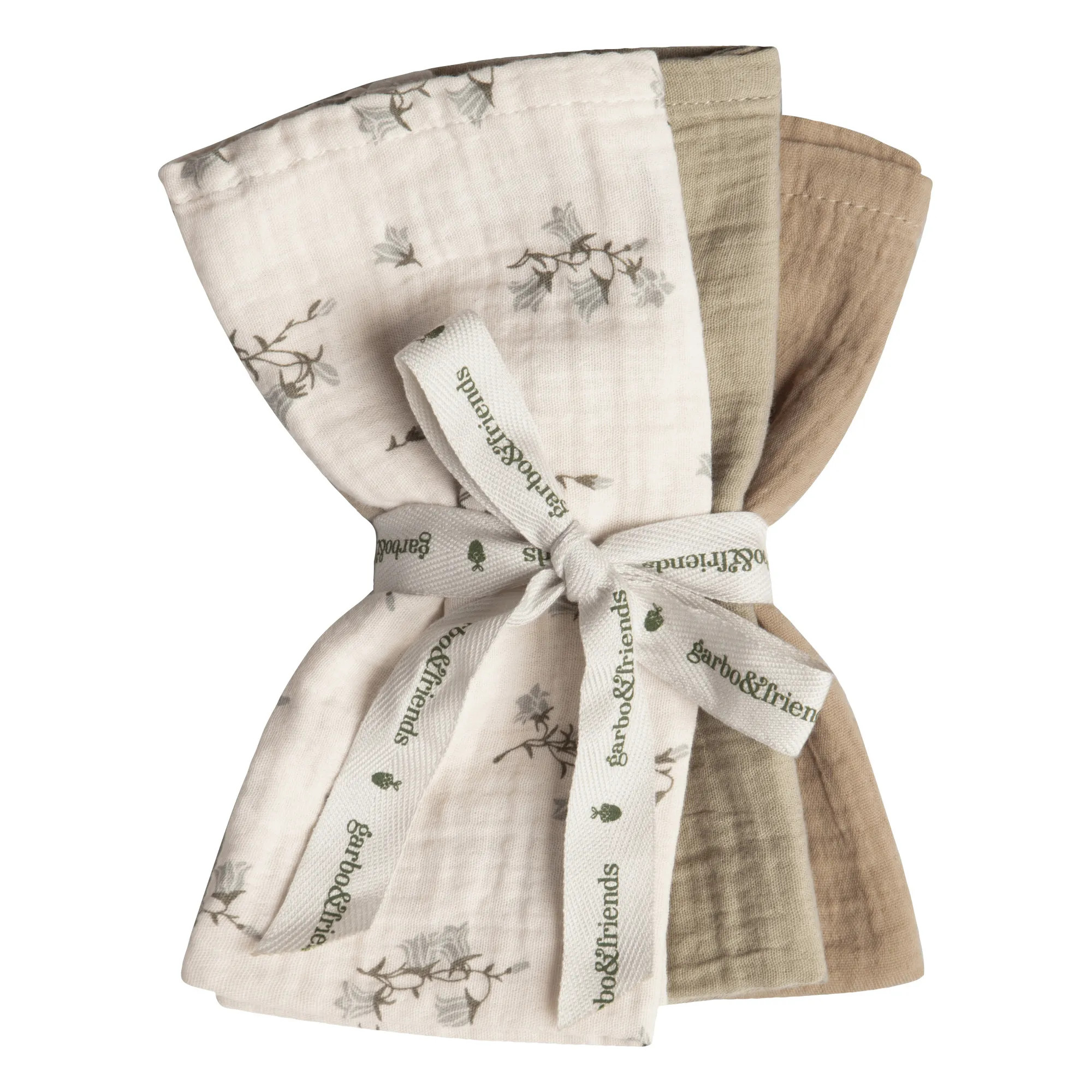 Cotton Muslin Swaddles Bluebell - Set of 3 | Cream | Smallable