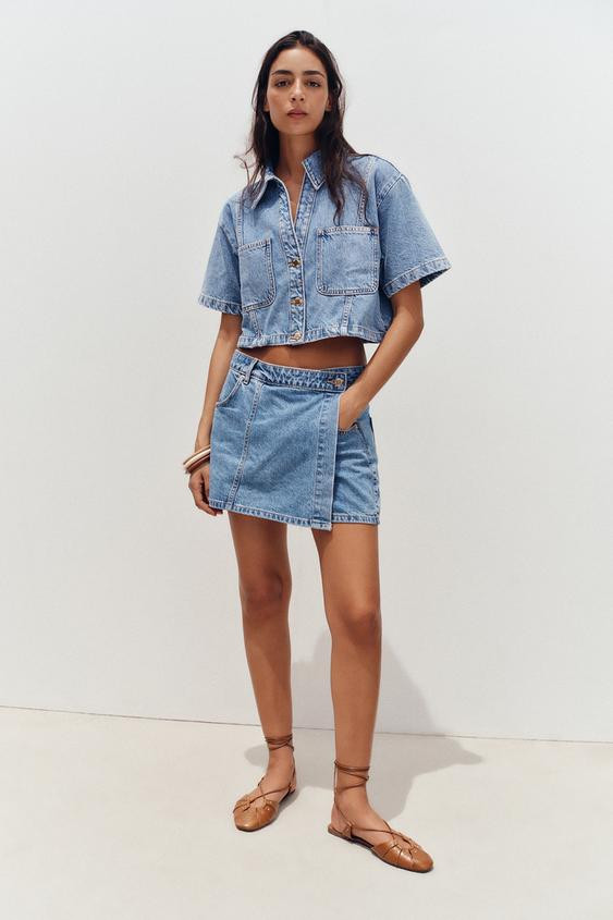 Z1975 SHORT DENIM SHIRT | Zara US