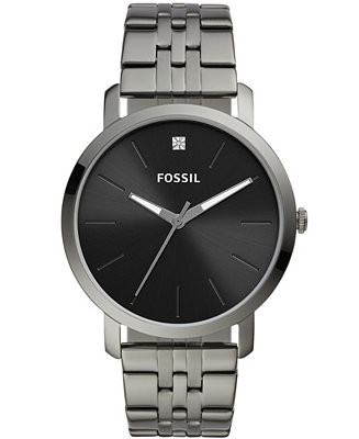 Fossil Men's Lux Luther Three Hand Gunmetal Gray Bracelet Watch 44mm - Macy's | Macy's