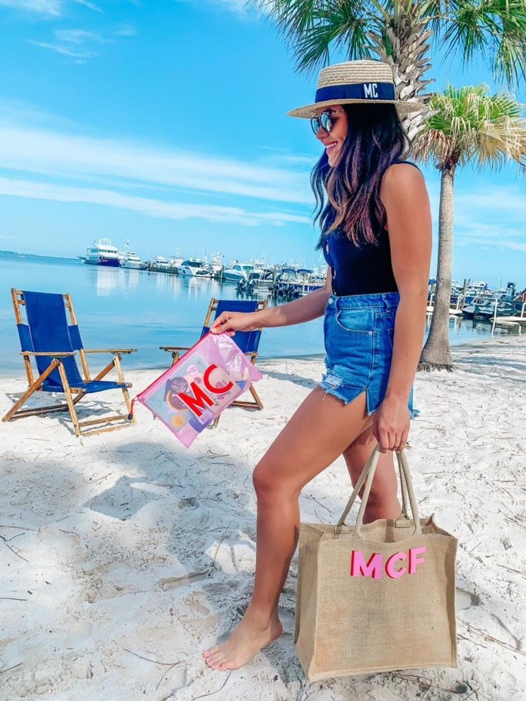 Stripe Jute Carryall | Sprinkled With Pink