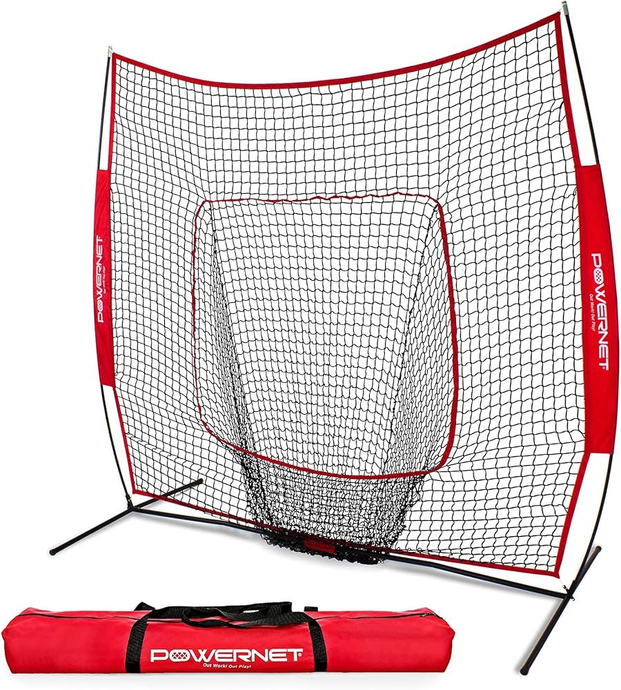PowerNet Baseball Softball Practice Net for Hitting and Throwing with 7x7 Bow Frame | Amazon (US)