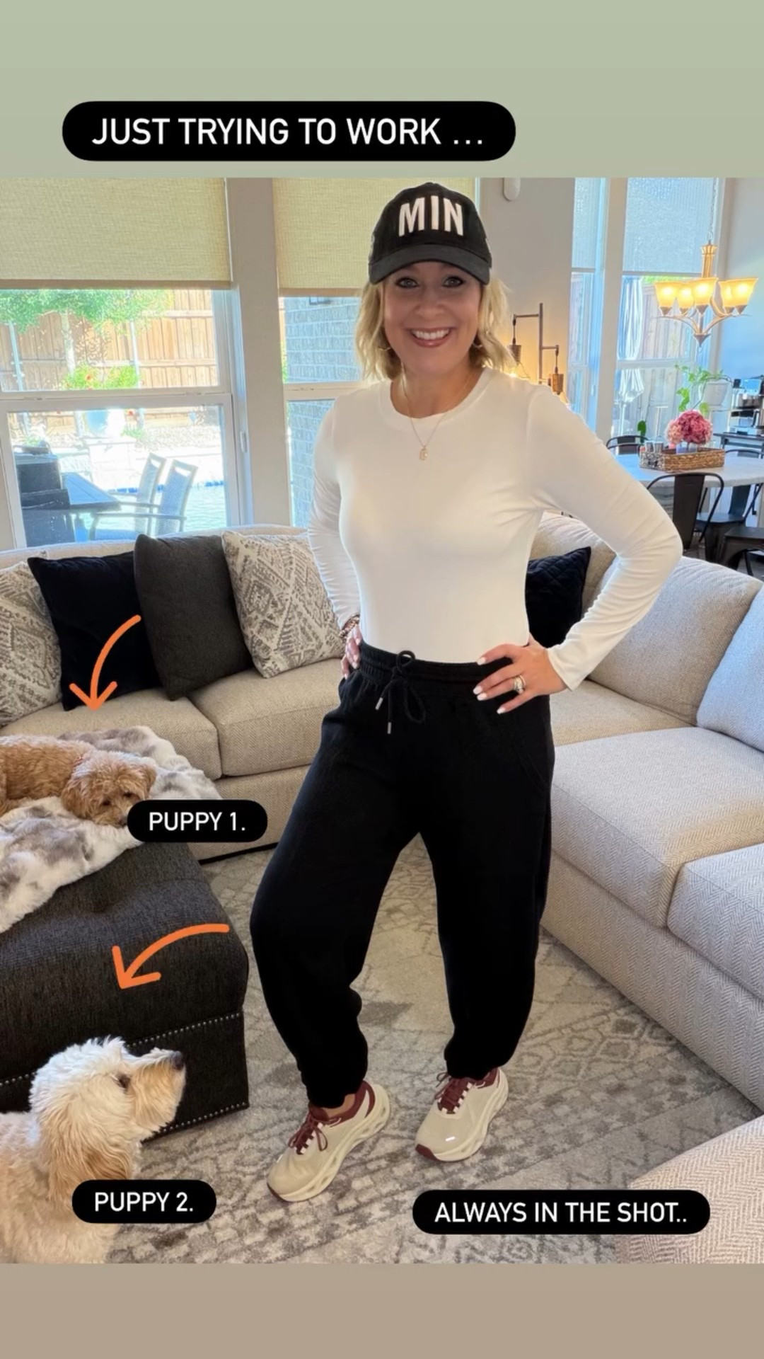 ALWAYS IN THE SHOT.. JUST TRYING TO WORK … PUPPY 1. PUPPY 2.