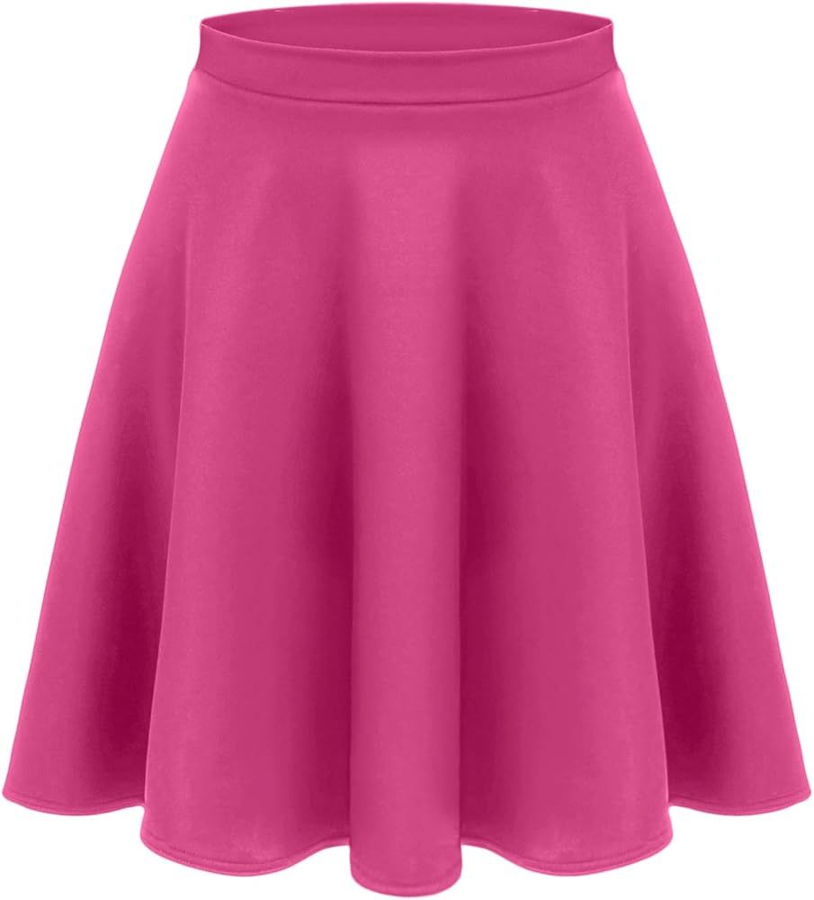 Women's Midi Skirt Flared Stretch Skirt for Women Reg & Plus Size. Casual A line, Basic Everyday Wea | Amazon (US)