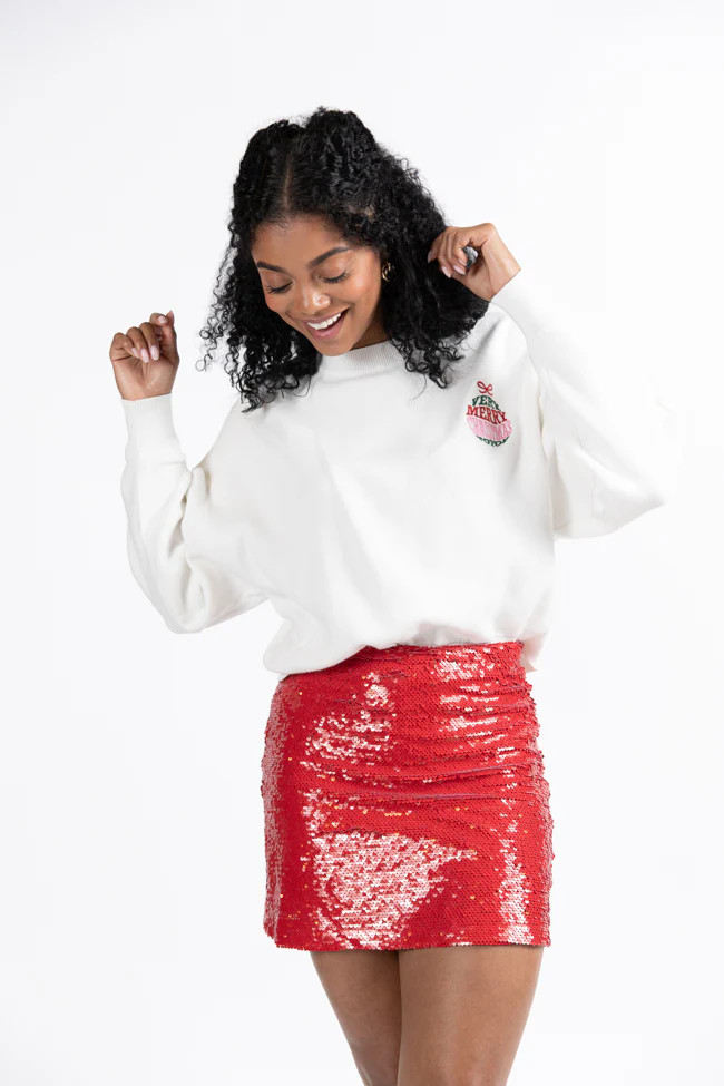 Guilty As Charged Red Sequin Skort | Pink Lily