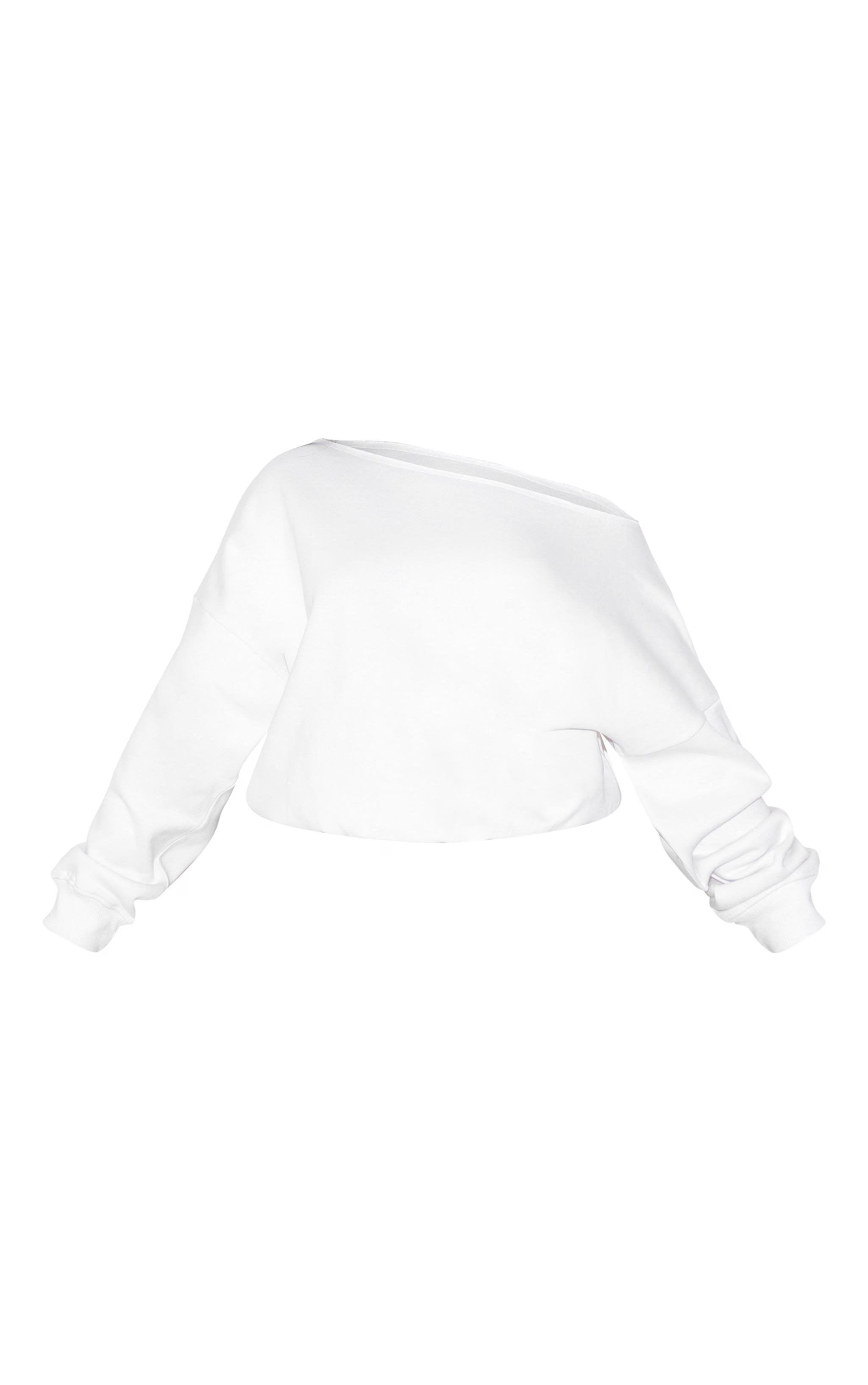 Shape White Sweat Raw Edge Slouch Sweatshirt | PrettyLittleThing US