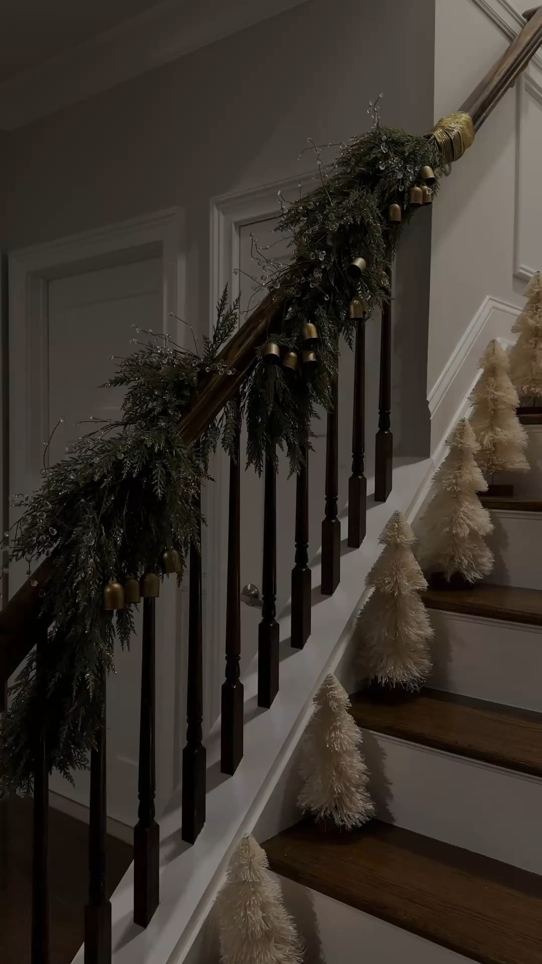 My staircase is finally giving Christmas magic! I layered two full garlands with hanging gold bells & crystal picks!
I also lined the steps with these soft neutral bottle-brush trees — the coziest little touch for Christmas decorating. Such an easy way to make your home feel festive! 

Shop it on my LTK!
holiday decor, staircase garland, Christmas home, gold bells, bottle brush trees, neutral Christmas decor, cozy holiday home, festive staircase decor

#LTKGiftGuide #LTKCyberWeek #LTKHoliday