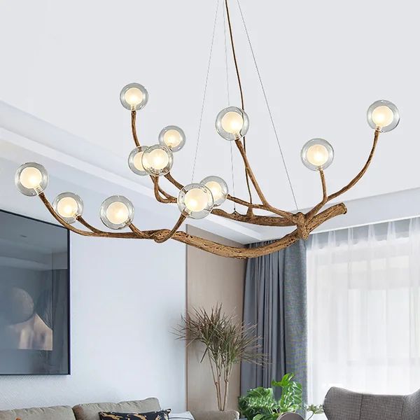 Airidas 12-Light Industrial Vintage Imitation Wood Branch Chandelier | Wayfair North America