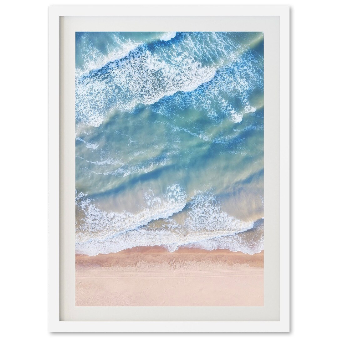 Fine Art Aerial Beach Print Coastal Ocean Surf Lifestyle Framed Fine Art Photography Portrait Hom... | Etsy (US)