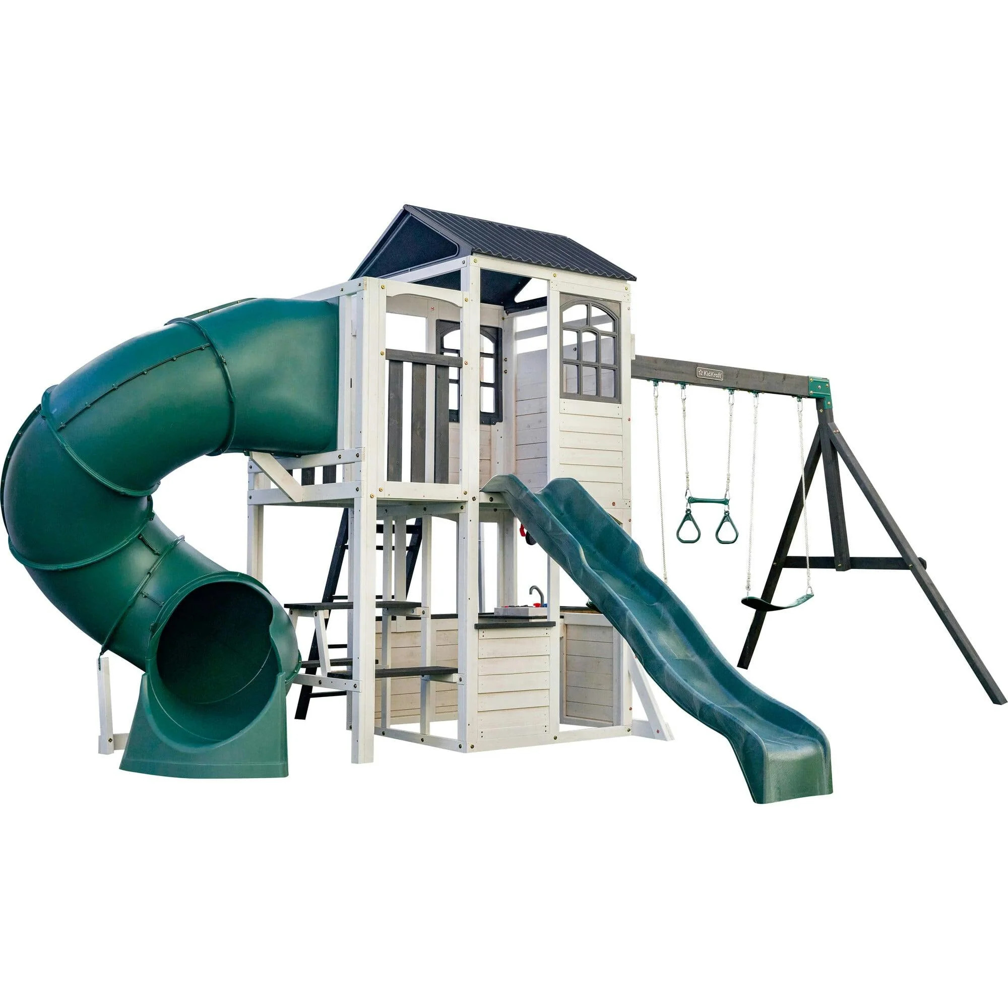 Wrangler Way Wooden Swing Set / Playset With Playhouse | Maisonette