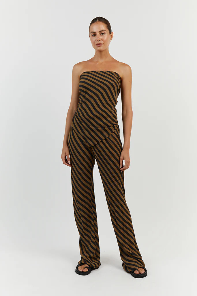 CLEMENCE MOSS STRIPE BIAS CUT PANT | DISSH