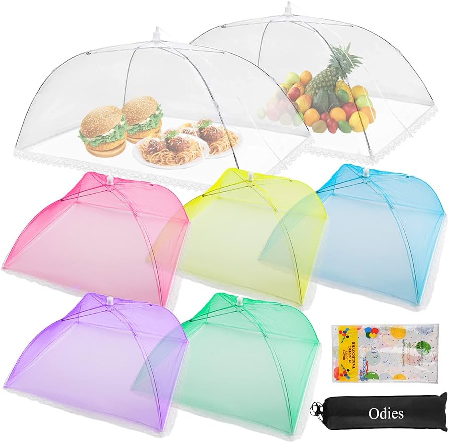 Odies 7 Pack Food Covers for Outside with Free Tablecloth, Pop-up Umbrella Mesh Food Tents 2 Larg... | Amazon (US)