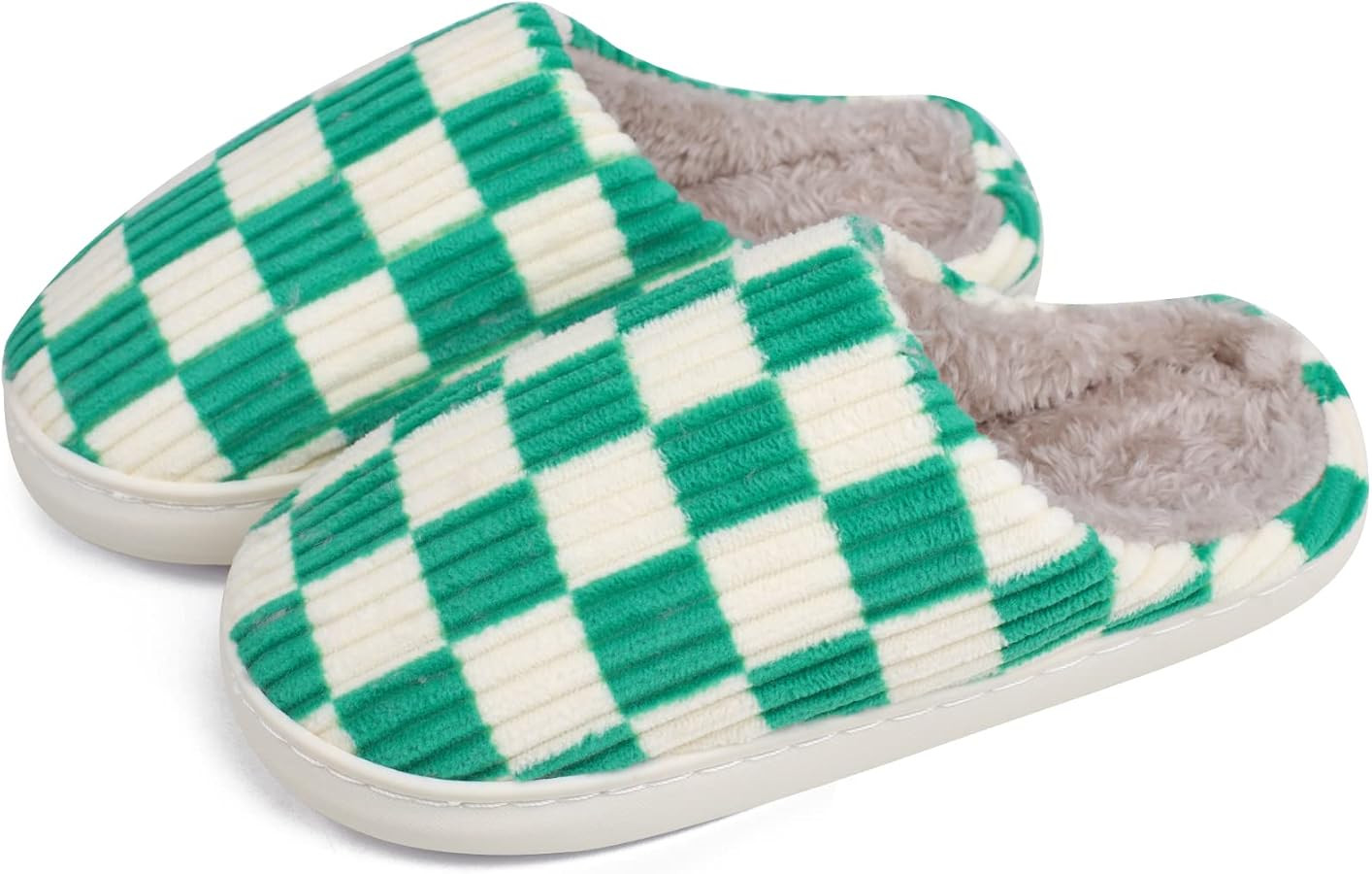 kissxiaoya Unisex House Slippers, Plaid Scuff Slides, Womens Cozy Memory Foam Slipper, Slip on Wa... | Amazon (US)