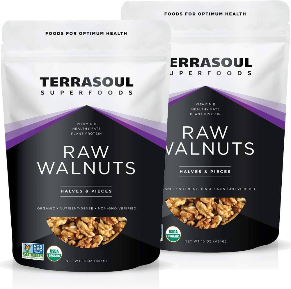 Terrasoul Superfoods Organic Raw Walnuts, 2 Lbs (2 Pack) - Chandler Variety | Fresh | Light Color | Amazon (US)