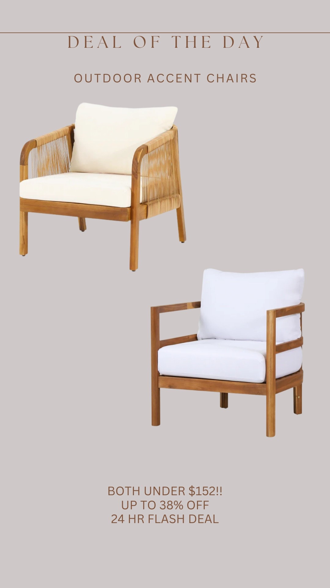Two of the best reviewed and priced outdoor accent chairs under $152 for way day!! 

#LTKSeasonal #LTKHome #LTKSaleAlert