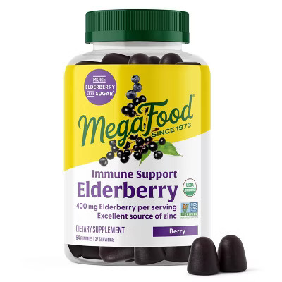MegaFood Elderberry Gummies - Vegan Elderberry Immune Support Gummies With Zinc - 54ct | Target